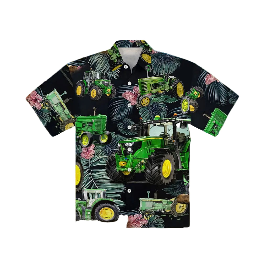 John Deere Hawaiian Shirt Mens Summer Button Ups Gifts For Farmers