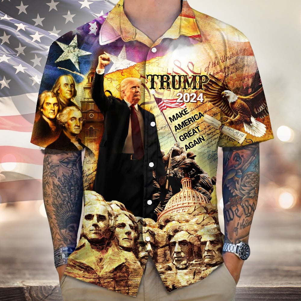 Trump 2024 Make America Great Again Hawaiian Shirt President 47th Donald Trump Shirt