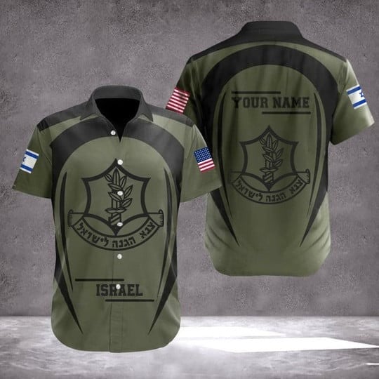 Personalized Israel Defense Forces IDF Hawaiian Shirt American I Stand With You Israel Shirt IDF Clothing