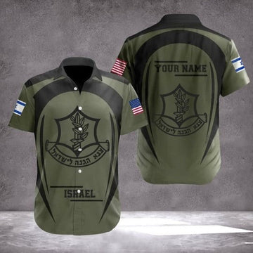 Personalized Israel Defense Forces IDF Hawaiian Shirt American I Stand With You Israel Shirt IDF Clothing
