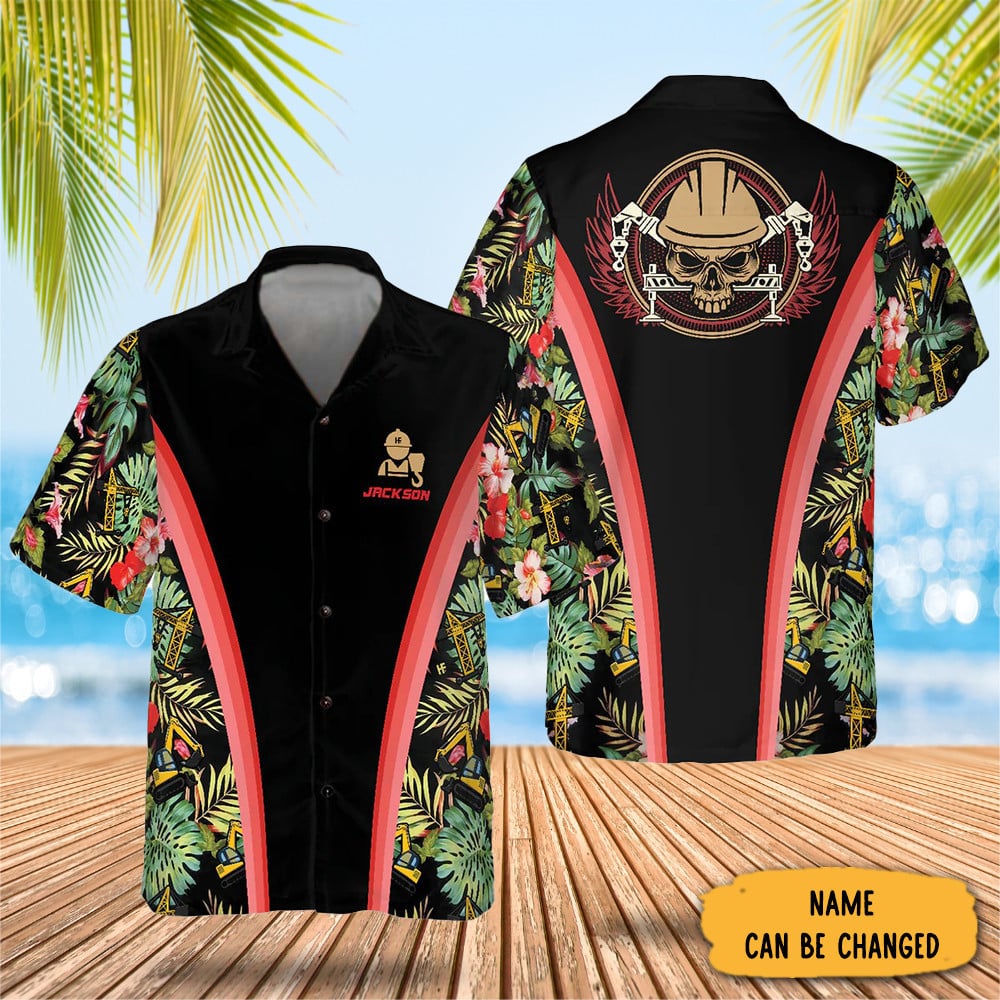 Custom Crane Operator Tropical Hawaiian Shirt Vacation Button Up Crane Operator Gifts