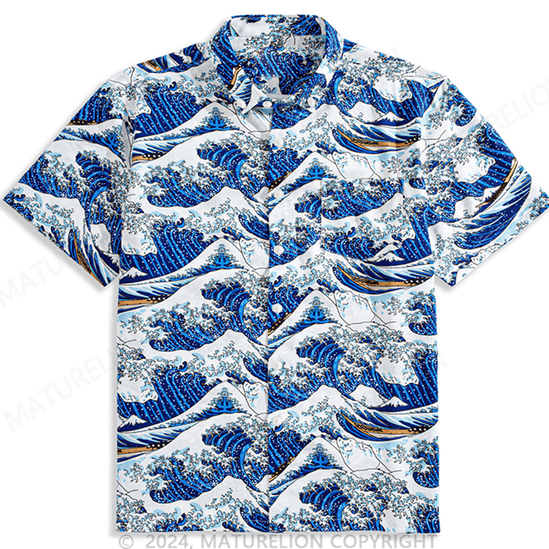 Great Wave off Kanagawa Hawaiian Shirt Funny Quote Shirt – Humorous T-Shirt for Men
