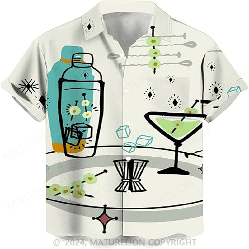 Cocktail Bartending Drink Hawaiian Shirt Funny T-Shirt with Sayings – Sarcastic Men’s Tee