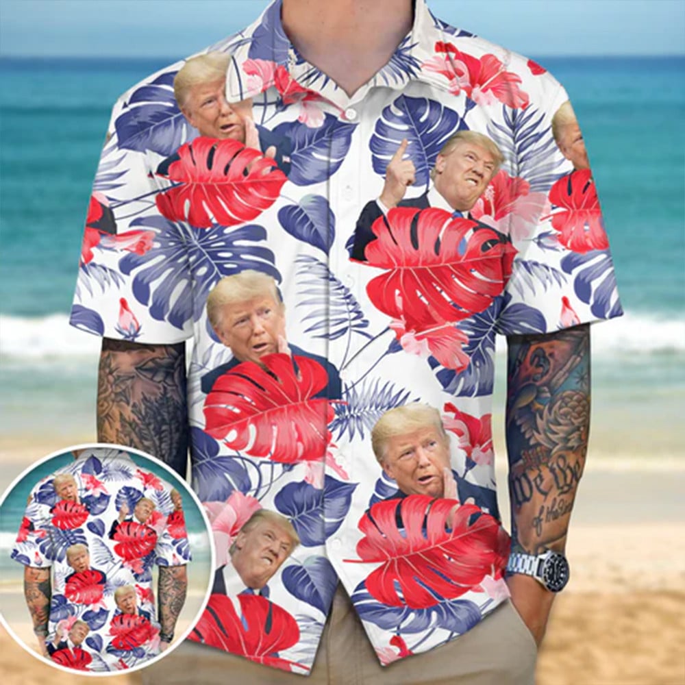 Donald Trump 2024 Aloha Hawaiian Shirt Funny Trump Campaign Tropical Shirts Gift For Father