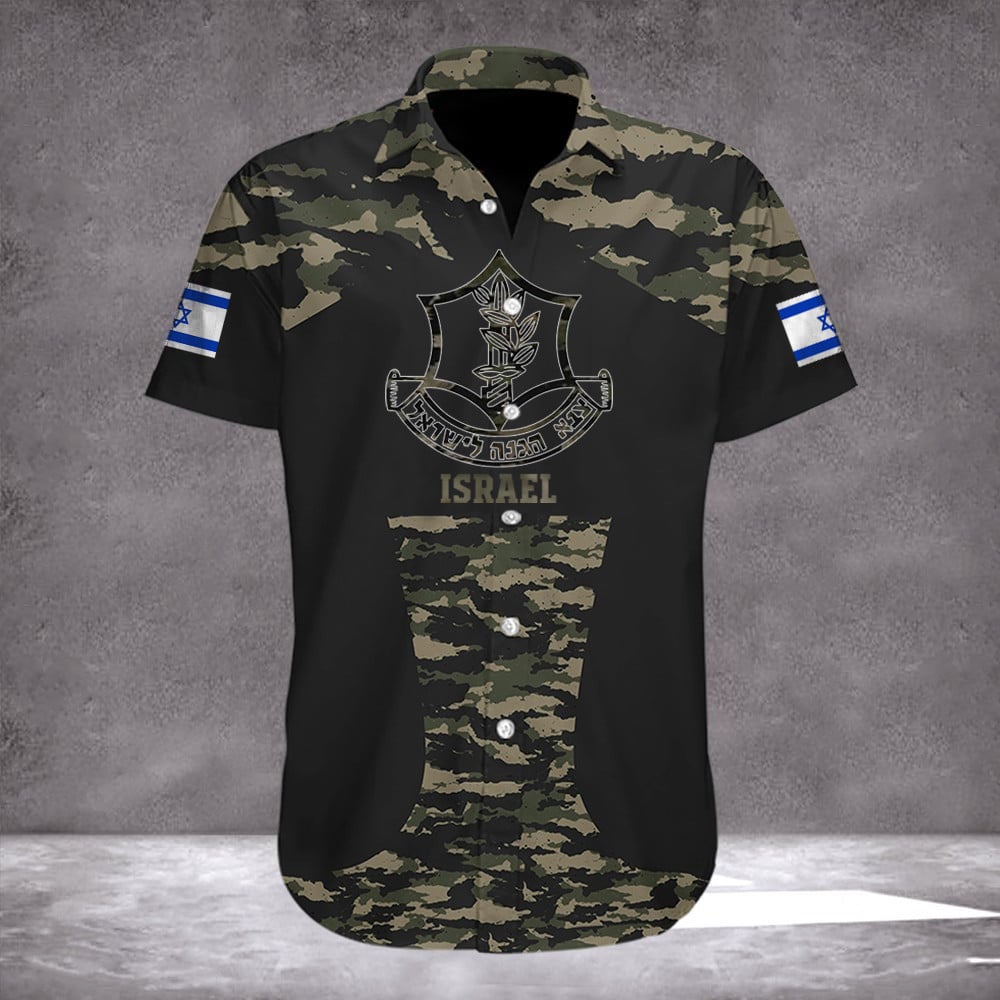 IDF Hawaiian Shirt Stand With You Israel Shirt Israel Defense Forces Camo Merch For Supporters