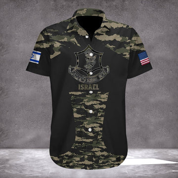 IDF Hawaiian Shirt American Stand With You Israel Shirt Camo Anti Hamas Merchandise