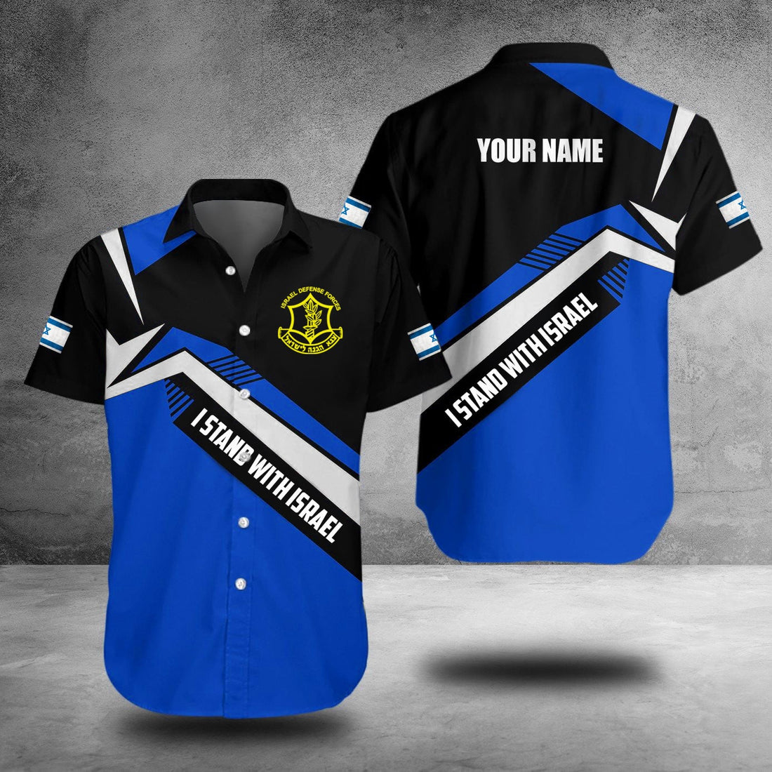 Customized I Stand With Israel Hawaiian Shirt Israel Defense Forces Shirt Israeli Clothing