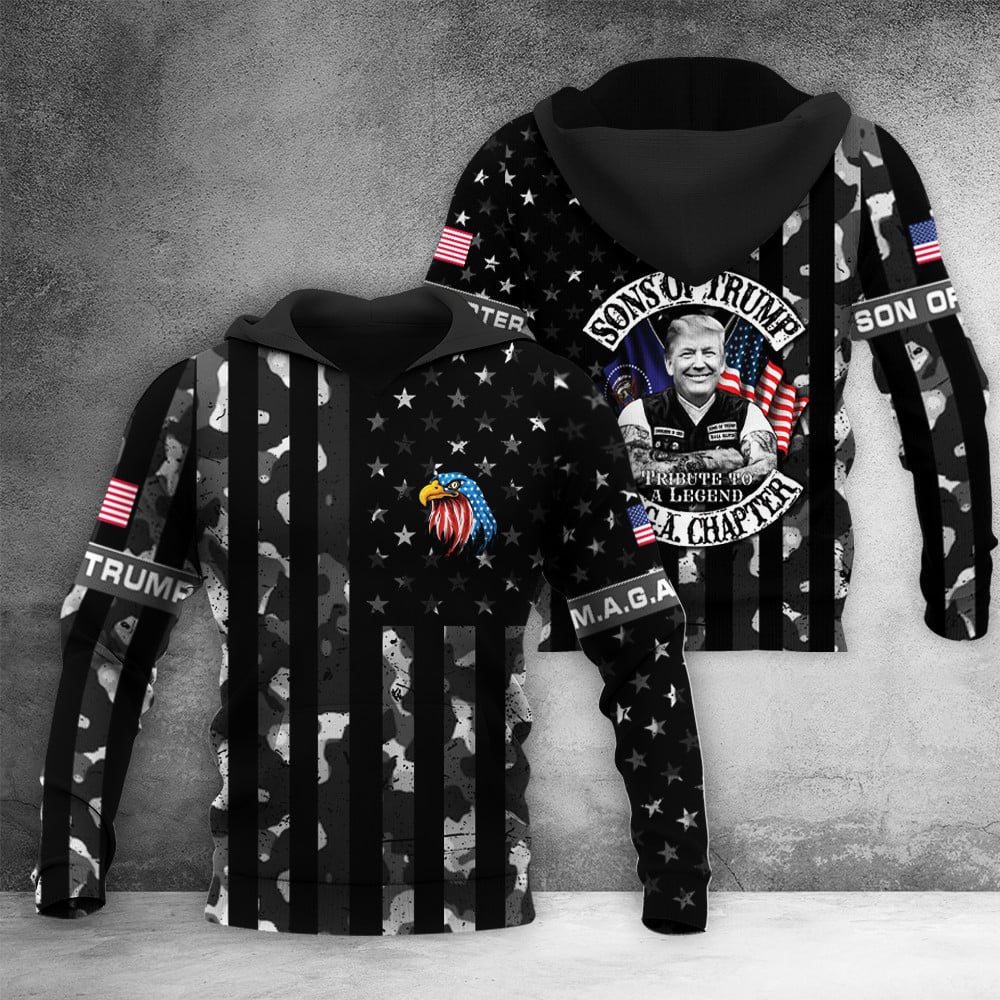 Son Of Trump 2024 MAGA Chapter Hawaiian Shirt Eagle Donald Trump Button Up Shirt