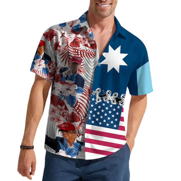 Minnesota For Trump 2024 Hawaiian Shirt Vote Trump For President Summer Button Up Shirts Mens