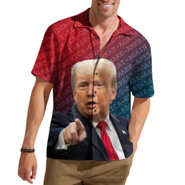Trump 2024 Make America Great Again Hawaiian Shirt Pro Trump Patriotic Button Up MAGA Merch