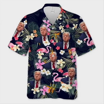 Trump 2024 Hawaiian Shirt Support Trump For President Flamingo Aloha Shirt Gifts For Summer