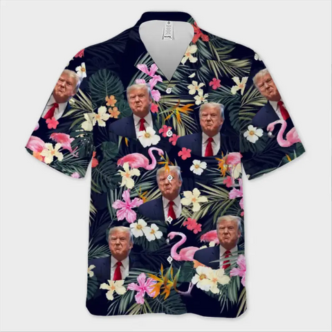 Trump 2024 Hawaiian Shirt Support Trump For President Flamingo Aloha Shirt Gifts For Summer