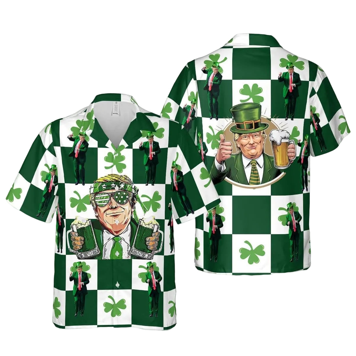 Trump And Beer Shamrock St. Patrick's Day Shoes President Trump Won Irish Sneakers Dad Gifts