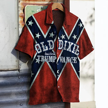 Trump Vance Old Dixie Hawaiian Shirt President Trump Won Shirt Stars And Bars Apparel