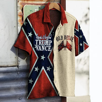 Trump Vance Old Dixie Hawaiian Shirt Proud Dixie Trump Victory Shirt Gifts For Boyfriend