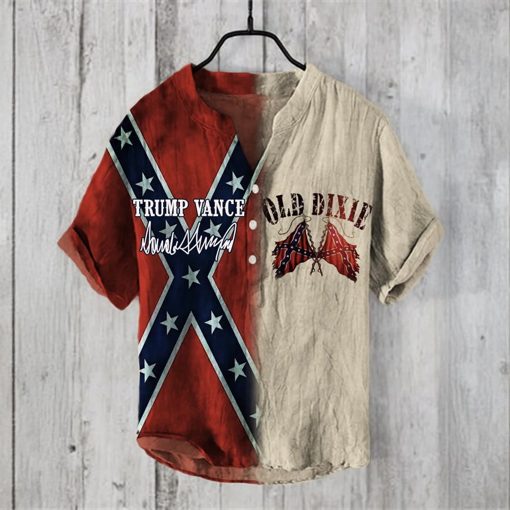 Trump Vance Make America Great Again Button Shirt Old Dixie Shirt Vintage Southern Pride Apparel
