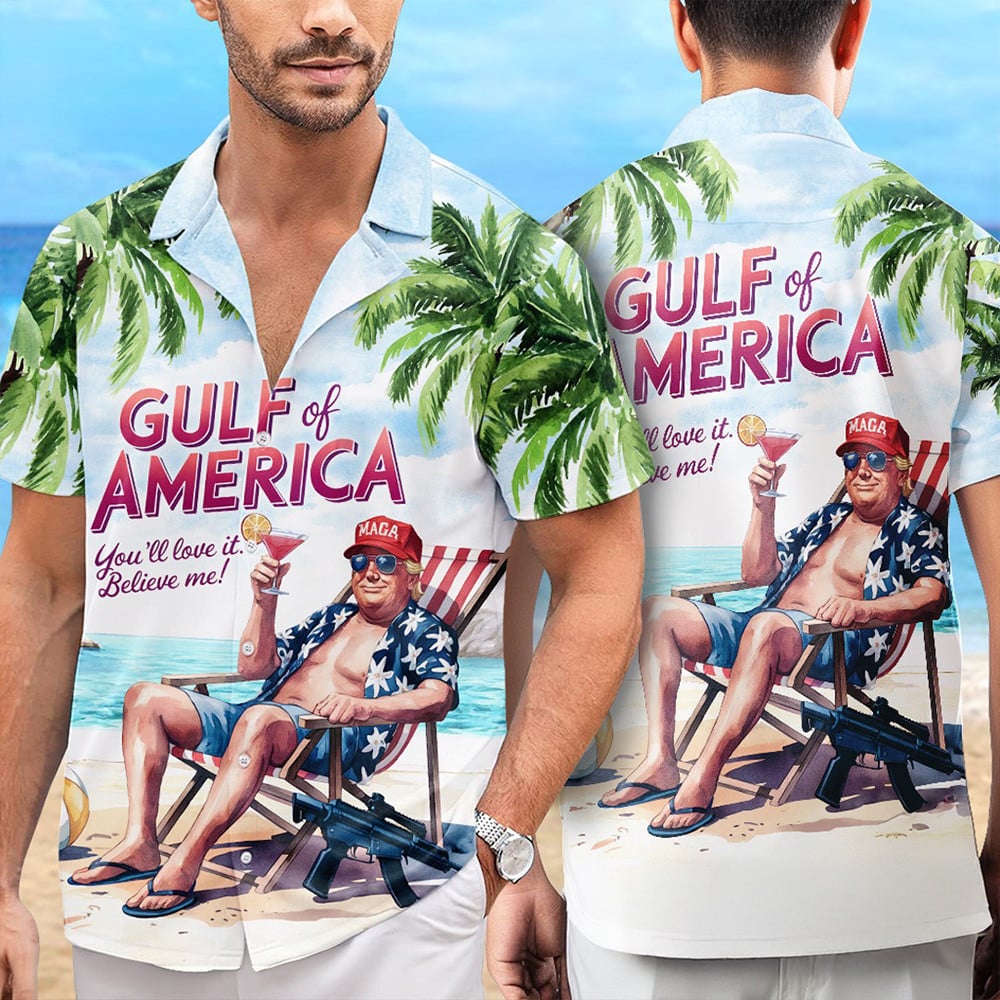 Trump 2025 Gulf Of America Hawaiian Shirt MAGA Merchandise Last Minute Father'sDay Gifts