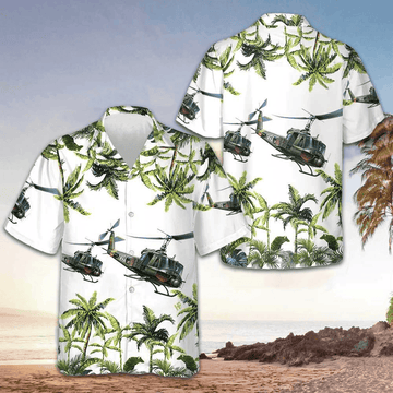 United States Army Helicopter Hawaiian Shirt Mens Button Up Shirts Summer Gifts For Army