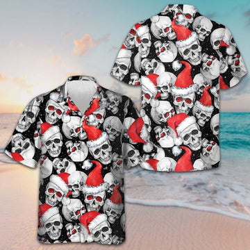 Christmas Santa Skull Hawaiian Shirt Family Xmas Shirts Gifts For Skull Lovers