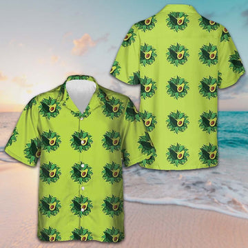 Avocado On Light Green Hawaiian Shirt Mens Summer Button Up Shirts Best Gifts For Brother