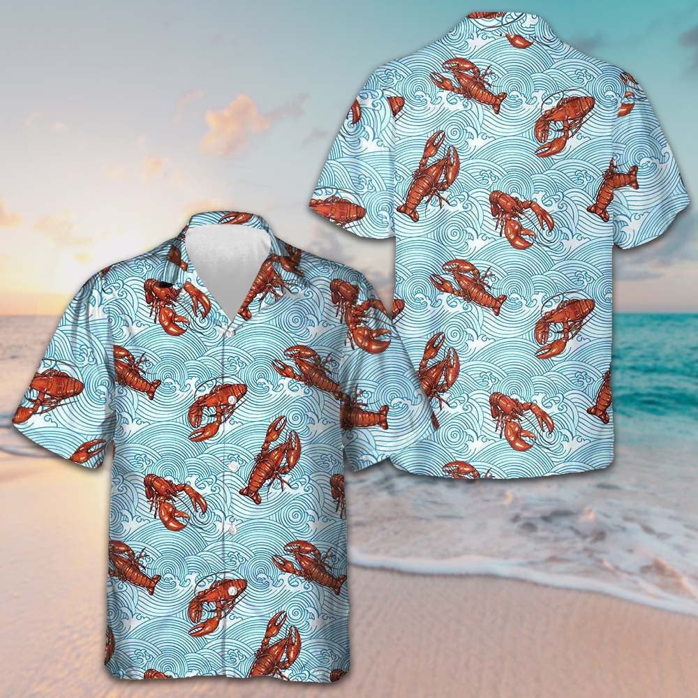 Aloha Lobster Hawaiian Shirt Lobster Lovers Summer Button Up Shirts Mens