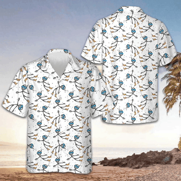 Stick Figures Scuba Diving Hawaiian Shirt Button Up Beach Shirts Mens Gifts For Divers