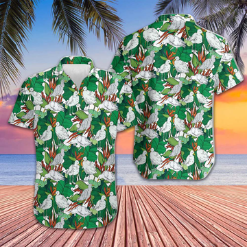 Sky Bird Seagull Hawaiian Shirt Mens Short Sleeve Button Up Beach Shirts Gifts For Dude