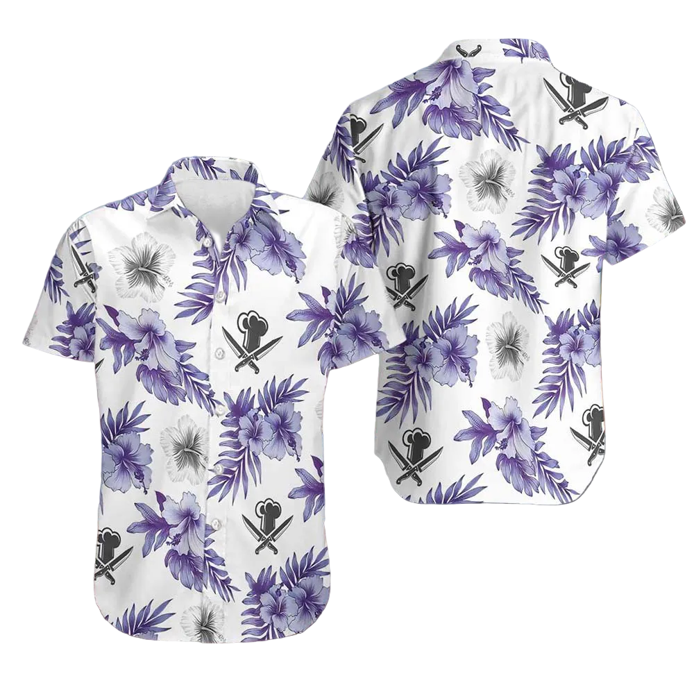Aloha Chef With Knives Hawaiian Shirt Men's Button Down Shirts For Summer Gifts For Chef