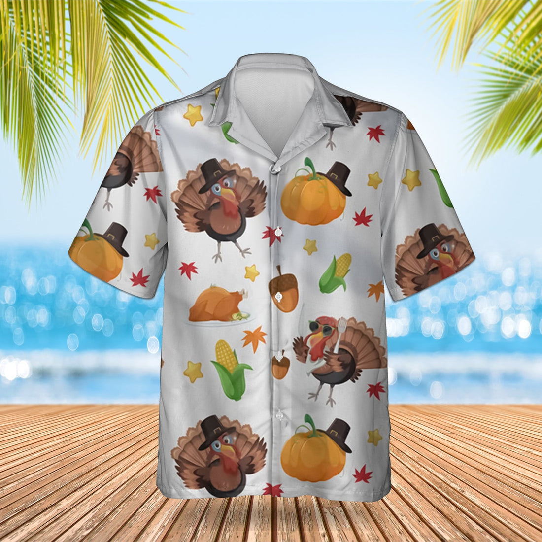 Turkey Pumpkin Thanksgiving Hawaiian Shirt Happy Thanksgiving Aloha Shirt Apparel Gifts