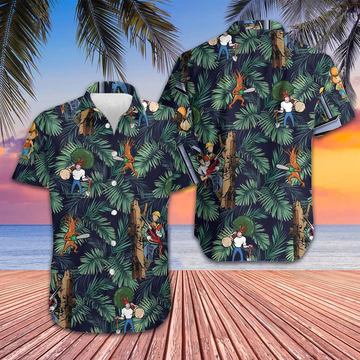 Arborist Proud Tropical Pattern Hawaiian Shirt Mens Beach Button Up Arborist Gift Ideas