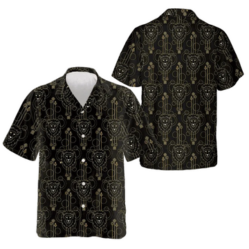 Geometric Lion Seamless Pattern Hawaiian Shirt Button Up Beach Shirts Men Best Gifts