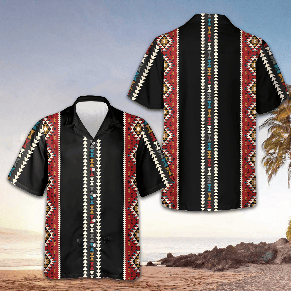 Ethnic Geometric Pattern Hawaiian Shirt Native American Shirt Gifts For Him