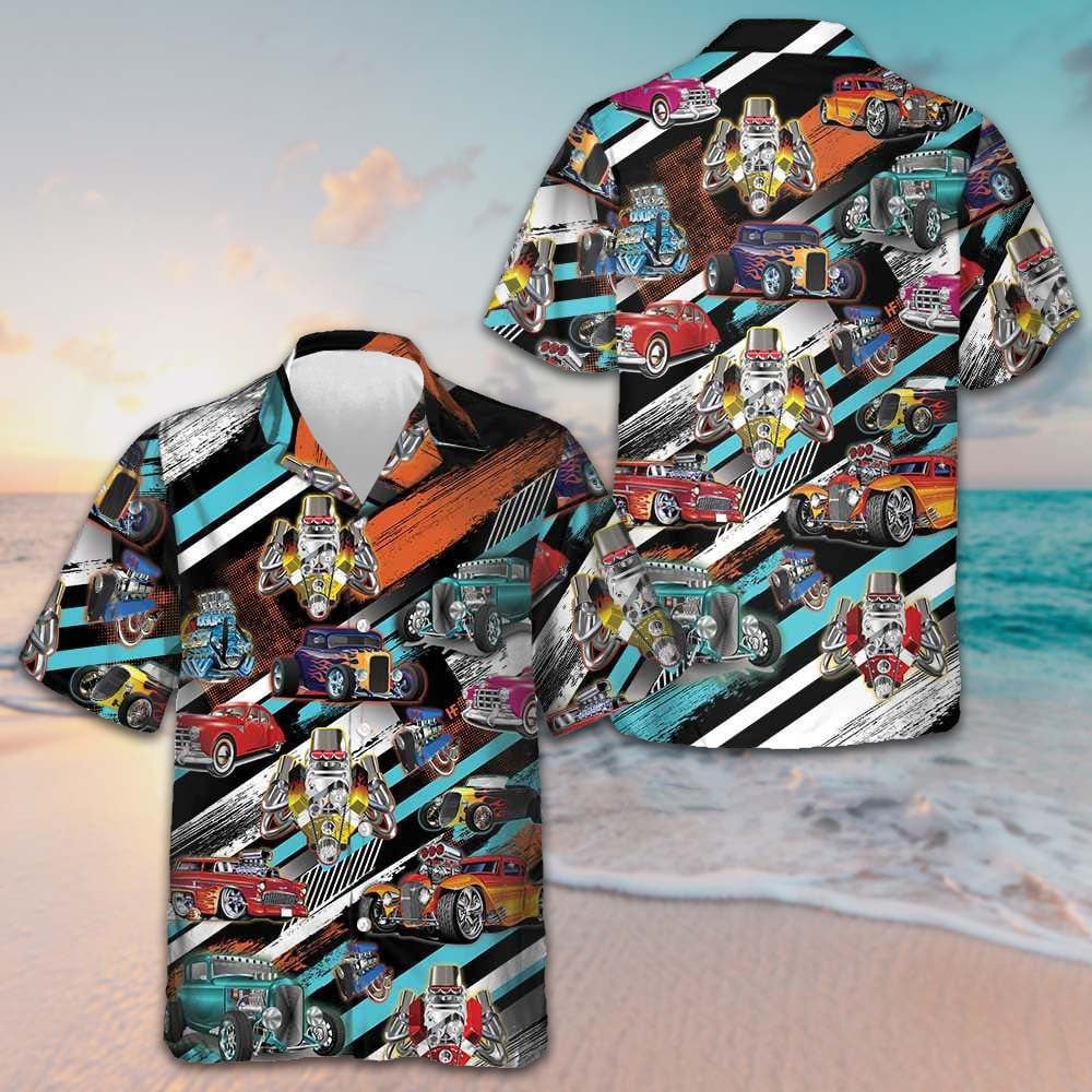 Cars Show Hawaiian Shirt Summer Button Up Shirts Mens Car Enthusiast Gifts
