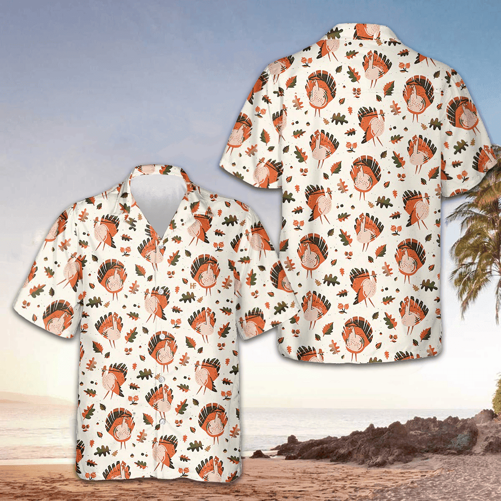 Turkey Thanksgiving Pattern Hawaiian Shirt Happy Thanksgiving Shirt Gifts For Guys