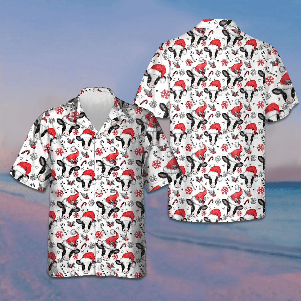 Christmas Cow Hawaiian Shirt Cow Lovers Funny Shirt Best Gifts For Xmas
