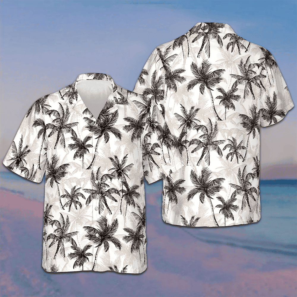 Tropical Vintage Palm Tree Hawaiian Shirt Beach Shirt Button Down Presents For Son