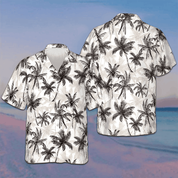 Tropical Vintage Palm Tree Hawaiian Shirt Beach Shirt Button Down Presents For Son