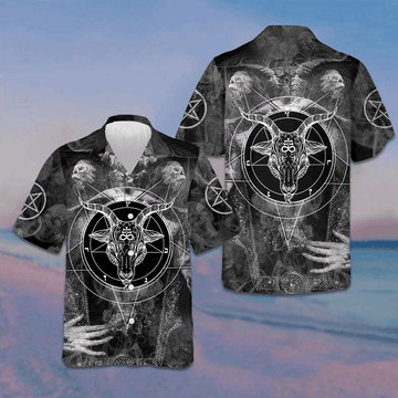 Satanic Skull Hawaiian Shirt Satanic Goth Skull Shirt Gifts For Boyfriend