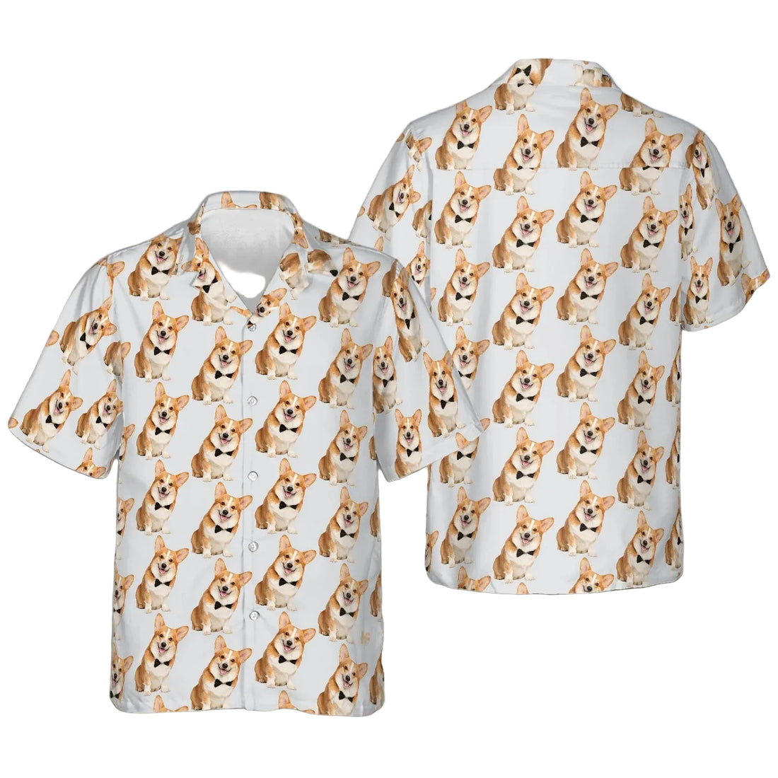 Gentleman Corgi Hawaiian Shirt Summer Button Up Gifts For Corgi Owners
