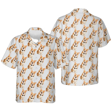 Gentleman Corgi Hawaiian Shirt Summer Button Up Gifts For Corgi Owners