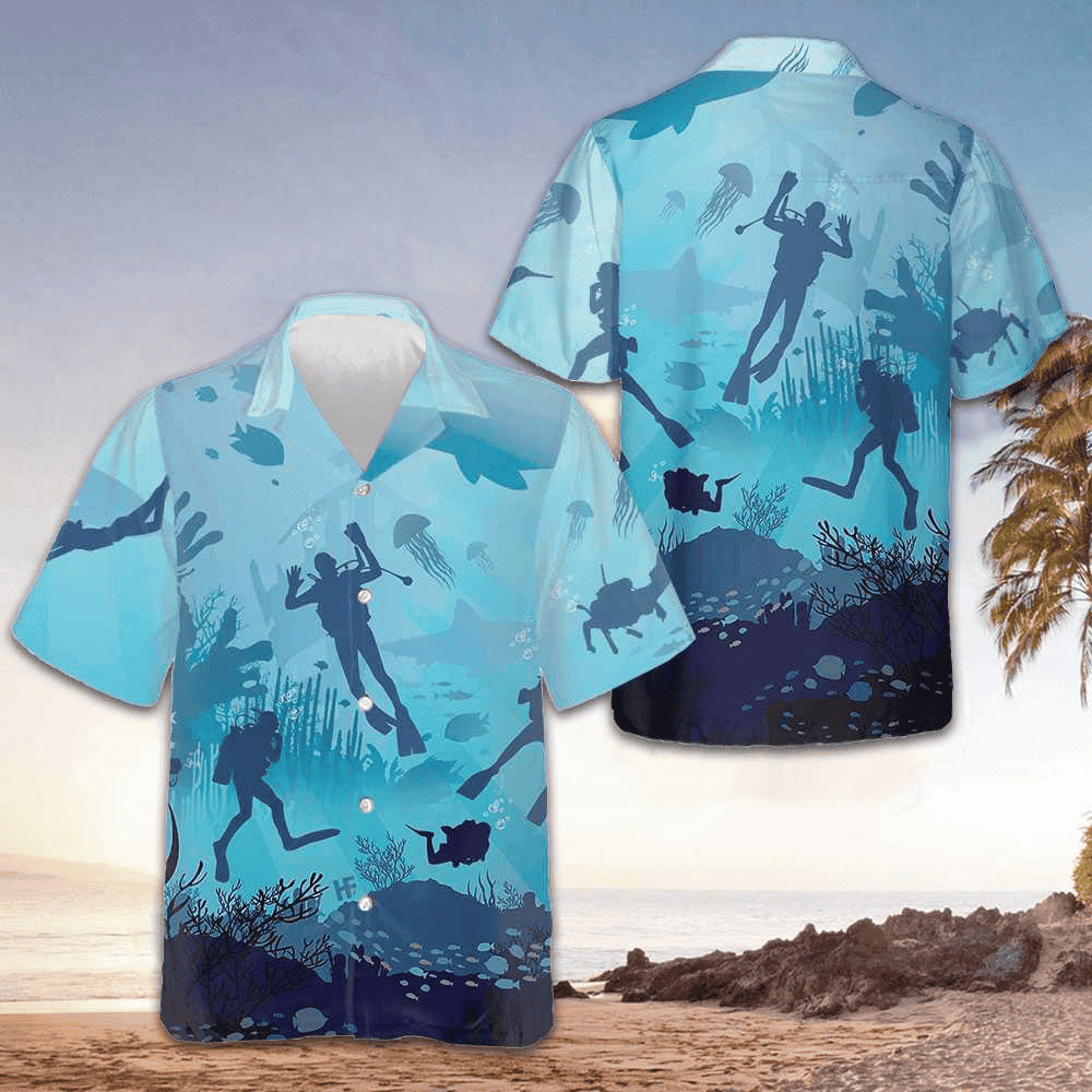 Life Is Scuba Diving Hawaiian Shirt Men's Vacation Button Up Gifts For Scuba Divers