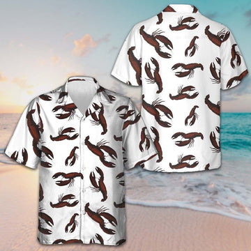 Dark Lobster Hawaiian Shirt Short Sleeve Button Up Beach Shirts Gifts For My Husband
