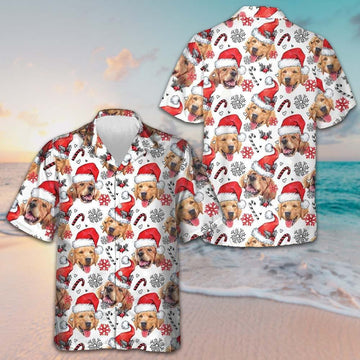 Golden Retriever Santa Hawaiian Shirt Funny Christmas Dog Shirt Gifts For Him