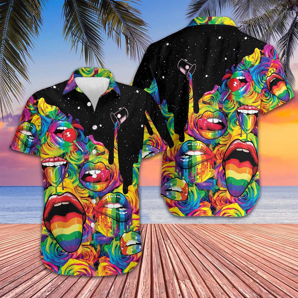 Always Proud LGBT Hawaiian Shirt Beach Button Up Gifts For Gay Friends