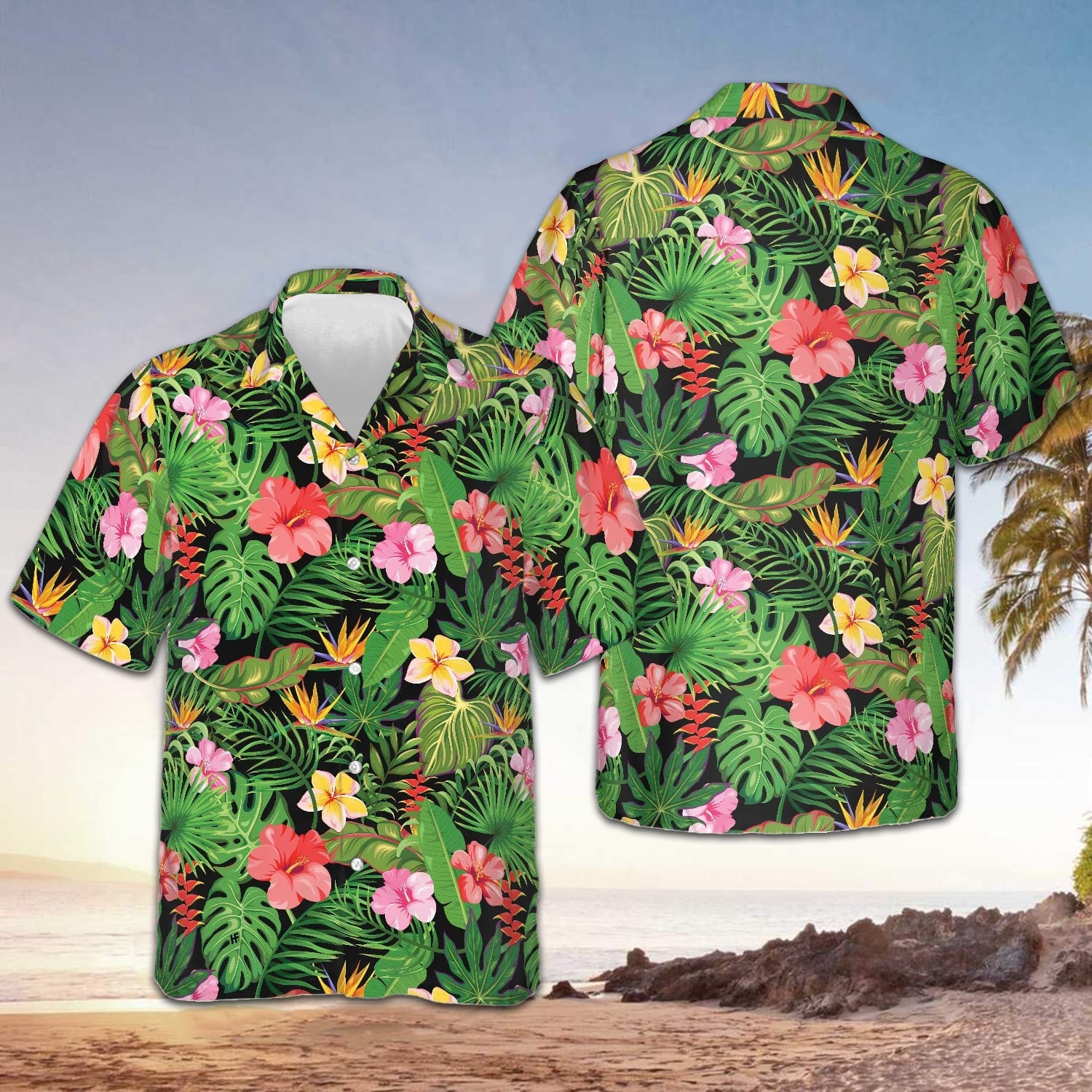 Floral Pattern Summer Hawaiian Shirt Beach Short Sleeve Button Down Presents For Son