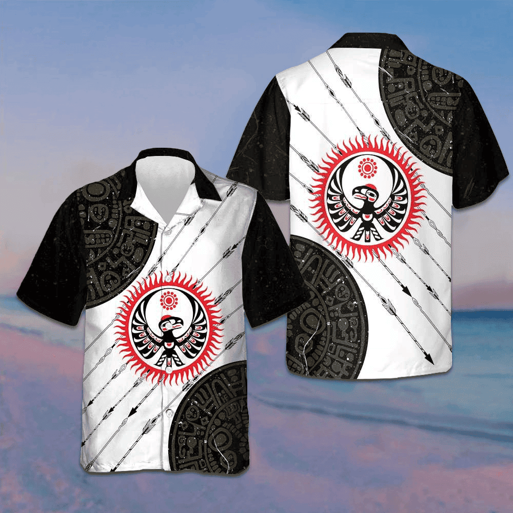 Native American Eagle And Sun Hawaiian Shirt Mens Button Up Shirts Summer Gift Ideas