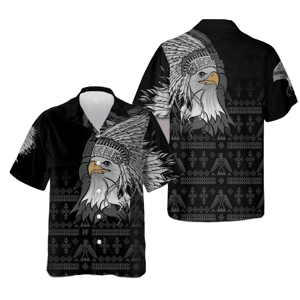 Spirit Eagle With Headdress Native American Hawaiian Shirt Cool Summer Shirts For Guys