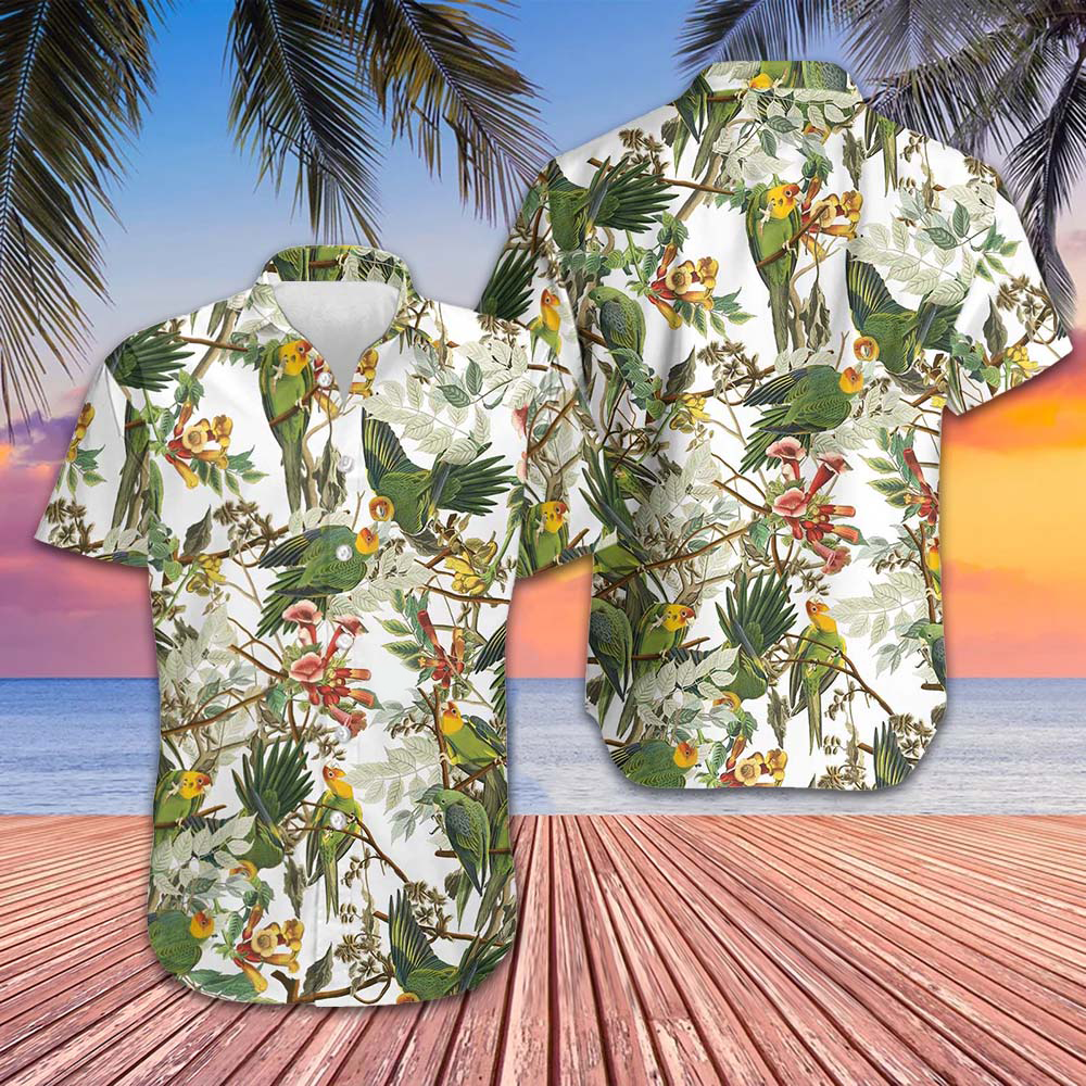Carolina Parrot Hawaiian Shirt Vacation Button Up Shirt Gifts For Best Friends