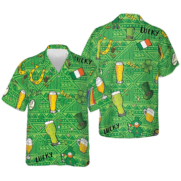 Happy Saint Patrick's Day Ireland Proud Pattern Hawaiian Shirt Button Up Shirt Gifts For Irish