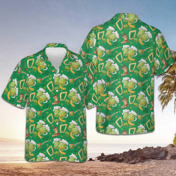 St Saint Patrick's Day Hawaiian Shirt Irish Drinking St Patricks Day Mens Clothing